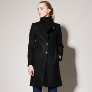 Alexander McQueen McQ Wool Drape Collar Coat 42